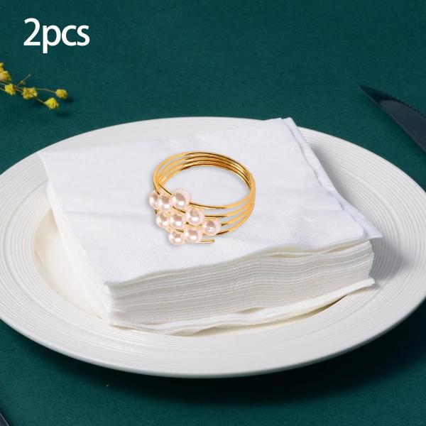 2x ナプキン リング ナプキン バックル 真珠 宴会用 繊細なナプキン 休日