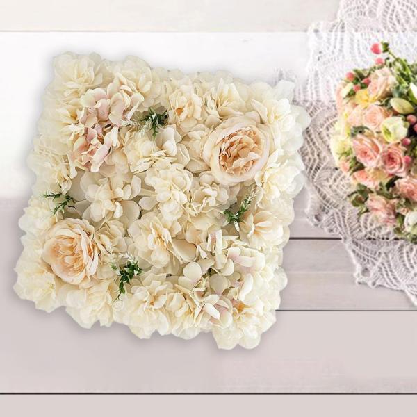 造花 ウォールパネル ローズ 結婚式用 屋外 屋内 壁装飾 シャンパン