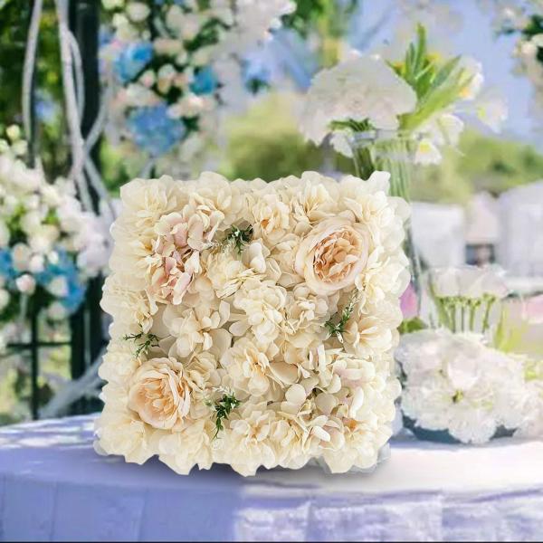 造花 ウォールパネル ローズ 結婚式用 屋外 屋内 壁装飾 シャンパン