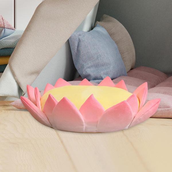 蓮の花の形のクッション 椅子パッド 瞑想クッション 女の子用 ソファ バルコニー 60cm