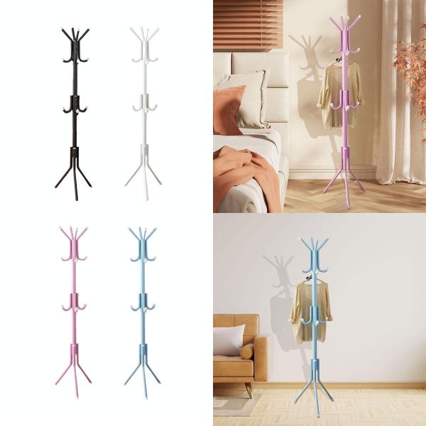 コートラック ハンガー 12フック コートラック 衣類 財布 玄関 ホール ブラック