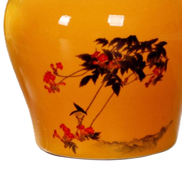 陶磁器の茶筒 蓋付き保存ポット 缶の装飾品 ジンジャー テンプル ジャー 寄り添う木