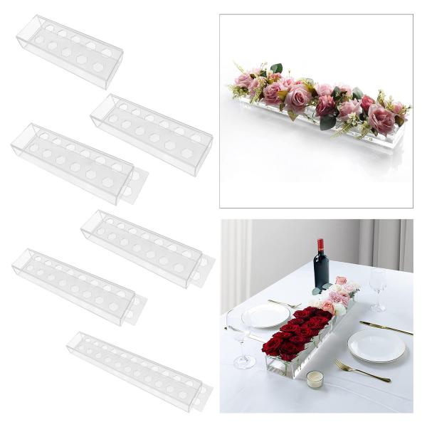 長方形の花瓶 モダンなアクリル花瓶 棚 デスクトップ キッチン用 10穴