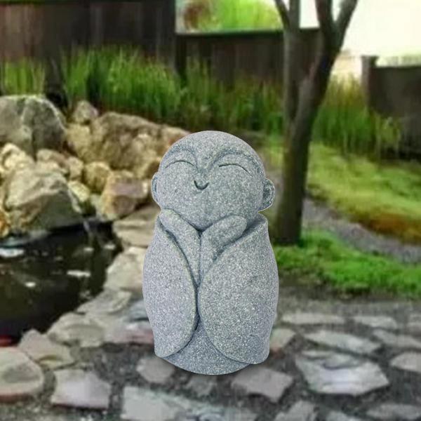 修道士の置物ミニ仏の水槽の装飾卓上茶屋庭スタイル C