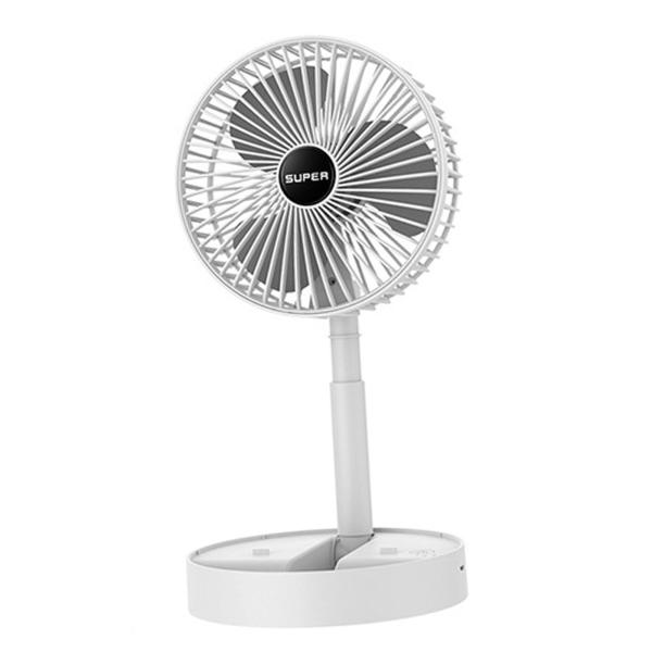 折りたたみ式ファン、高さ調節可能な3速ポータブルファン、家庭用およびオフィス用の充電式折りたたみ式ファン , 白い