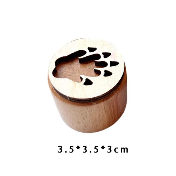 木製スタンプ 6個 装飾ジャーナル 装飾プランナー 動物の足跡スタンプ ベージュ
