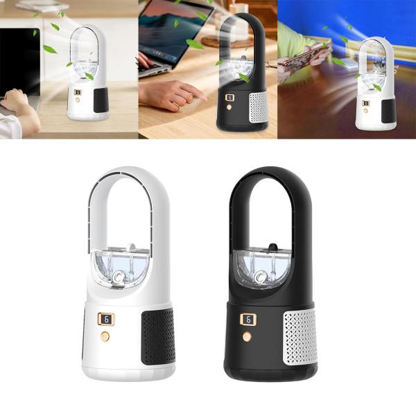 ブレードレス USB ファン パーソナル冷却ファン テーブルファン 静音 家庭用 車用 キャンプ ホワイト