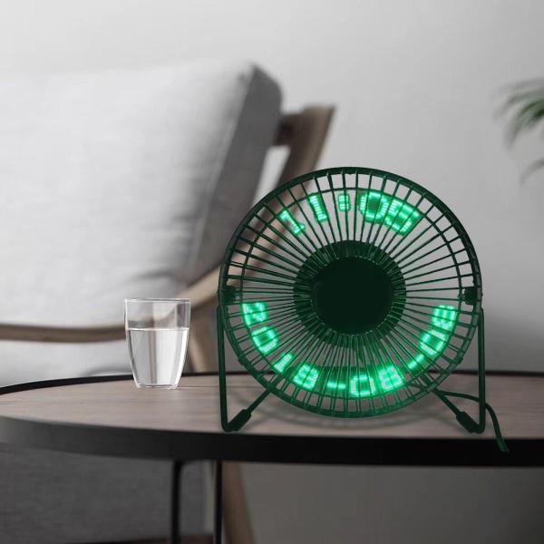 USB LED クロックファン リアルタイム表示機能付き オフィスデスクトップ冷却ファン 6インチカレンダー
