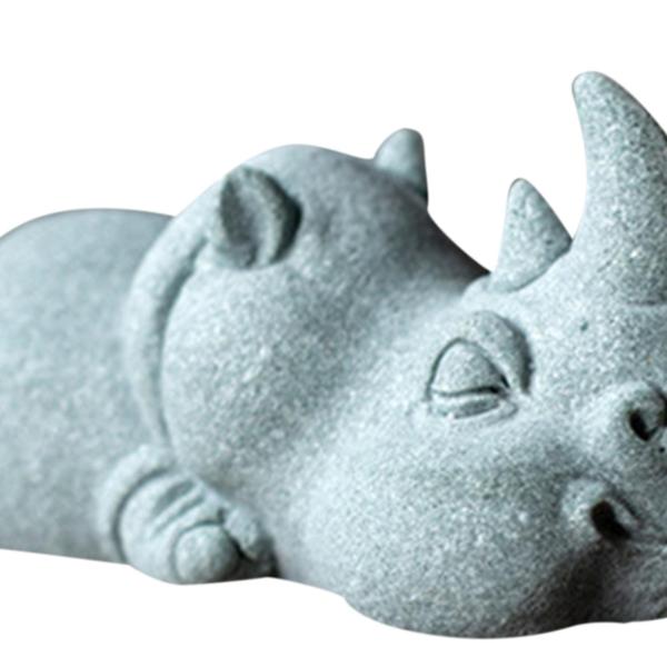 緑の砂岩の動物ミニティーペット置物装飾お土産サイ