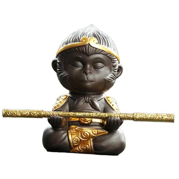 猿の王の置物小さな猿の王の像ティーペットの彫刻ティーペットの装飾リビングルームのテーブル装飾ティー愛好家のギフトコレクション｜stk-shop｜02