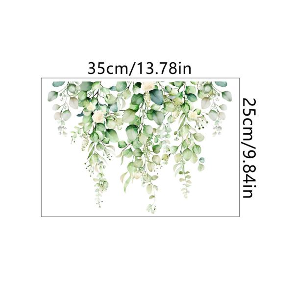 緑の植物パターンのバスルームトイレ壁デカール 25x35cm トイレの装飾用