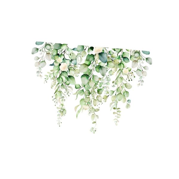 緑の植物パターンのバスルームトイレ壁デカール 25x35cm トイレの装飾用