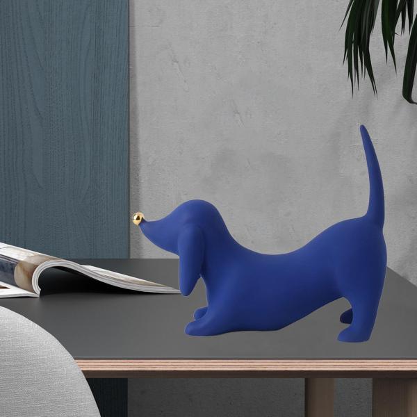 犬の像ダックスフント犬の彫刻装飾品モダンなダックスフント像ダックスフントミニチュア置物寝室の装飾用｜stk-shop｜02