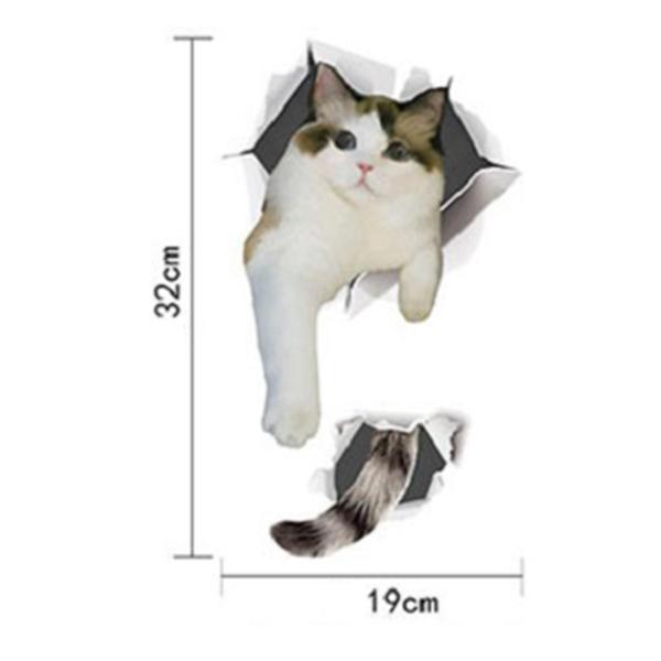 漫画猫トイレ楽しいステッカー便座カバーデカール浴室洗面所 19 センチメートル x 32 センチメートル