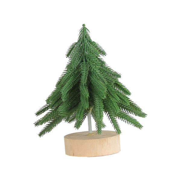 人工クリスマスツリー 卓上 ミニチュア 植毛クリスマスツリー 雪のないクリスマス用 S