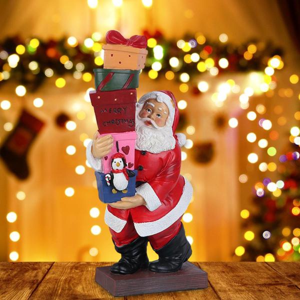 樹脂サンタクロースの置物サンタクロース像クリスマス装飾サンタフィギュア誕生日屋内屋外デスクトップ農家｜stk-shop｜02