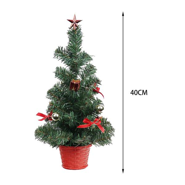 16インチ卓上クリスマスツリーミニクリスマスツリー暖炉棚用レッド
