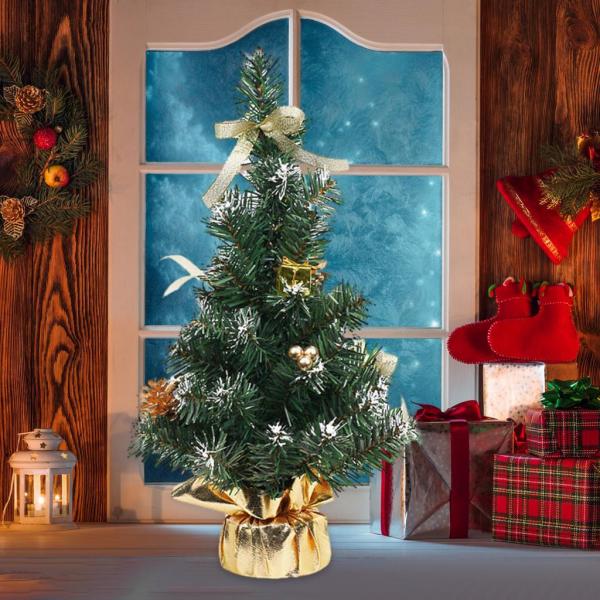 16インチ卓上クリスマスツリーミニクリスマスツリー暖炉棚用レッド