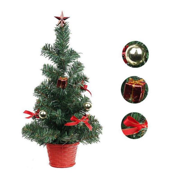16 インチ卓上クリスマスツリーミニクリスマスツリー暖炉棚用シルバー Blall