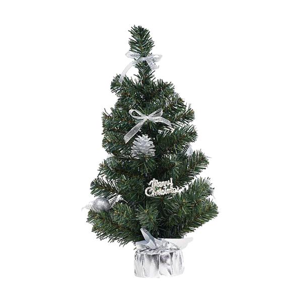 16 インチ卓上クリスマスツリーミニクリスマスツリー暖炉棚用シルバー Blall
