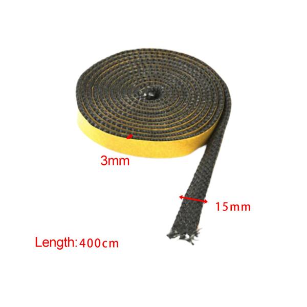 暖炉テープシール自己粘着グラスファイバーアクセサリー薪ストーブ用丈夫な15mmx4メートル
