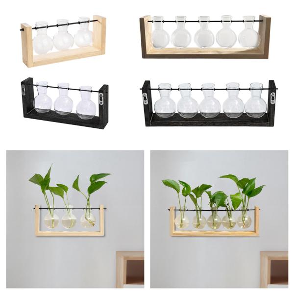 水耕植物花瓶壁掛け透明ガラスプランター植物愛好家のためのギフト 28 センチメートル × 12.5 センチメートル 3 ボトルログ