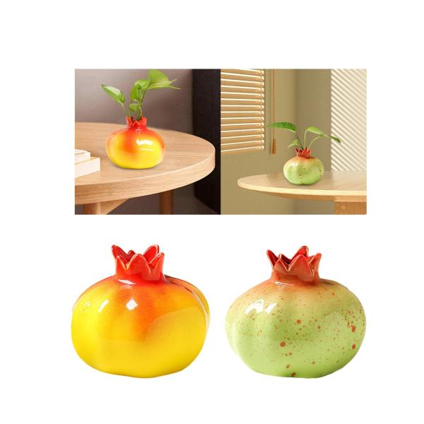 水耕植木鉢装飾植木鉢プランターザクロ形の花瓶黄色 10x9.5 センチメートル