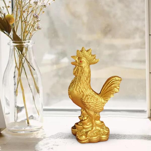 鶏の置物 酉の像 工芸品 装飾幸運のコックの彫刻 風水装飾 新築祝い ホテル ホリデー 新年用｜stk-shop｜02
