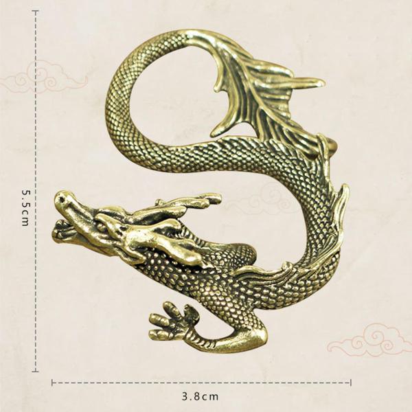 真鍮中国ドラゴン像ミニティーペット置物カンフーティーペットミニチュア愛らしい 2024 ドラゴン年中国の新年