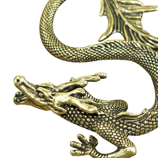 真鍮中国ドラゴン像ミニティーペット置物カンフーティーペットミニチュア愛らしい 2024 ドラゴン年中国の新年