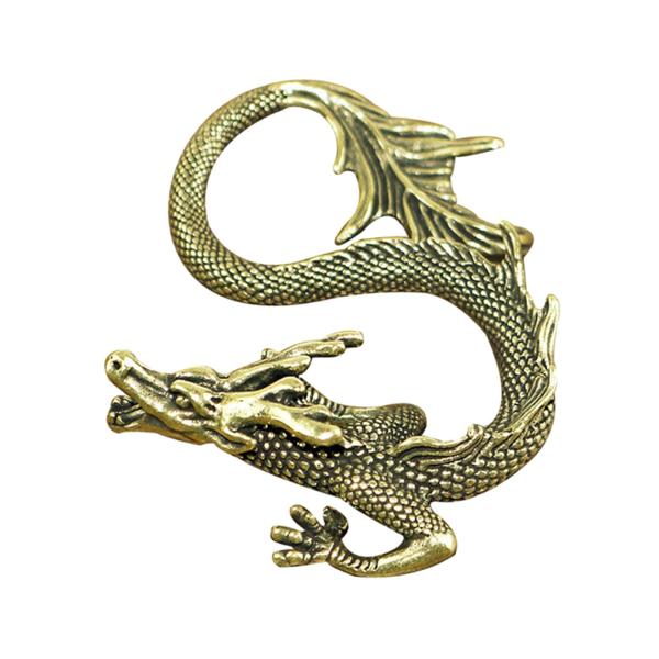真鍮中国ドラゴン像ミニティーペット置物カンフーティーペットミニチュア愛らしい 2024 ドラゴン年中国の新年