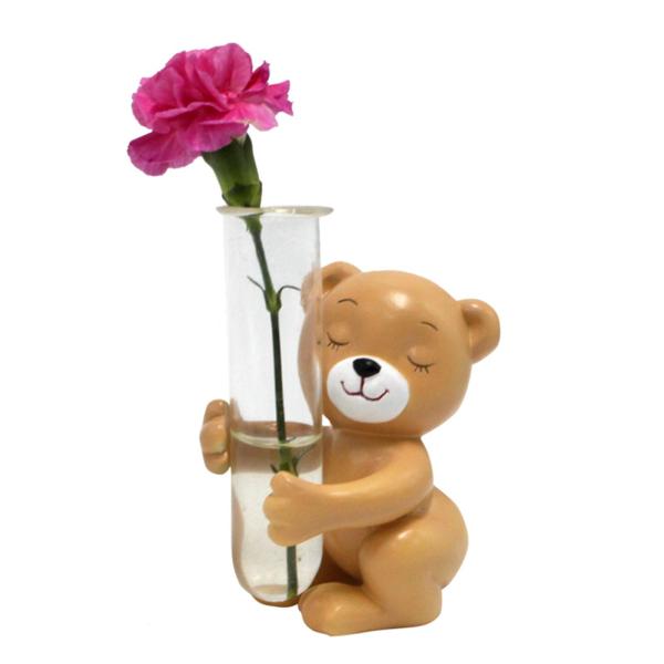 ガラス試験管花瓶かわいいデスクトップ装飾花瓶応接室デスクカフェ 9.5 センチメートル × 7 センチメートルクマ