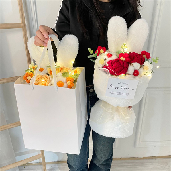 かぎ針編みフラワー ブーケ 母の日 父の日 結婚式 誕生祝い ブーケ ミニブーケ 発表会 卒業 就職祝い 退職祝い フラワー 花束 卒業式 入学式