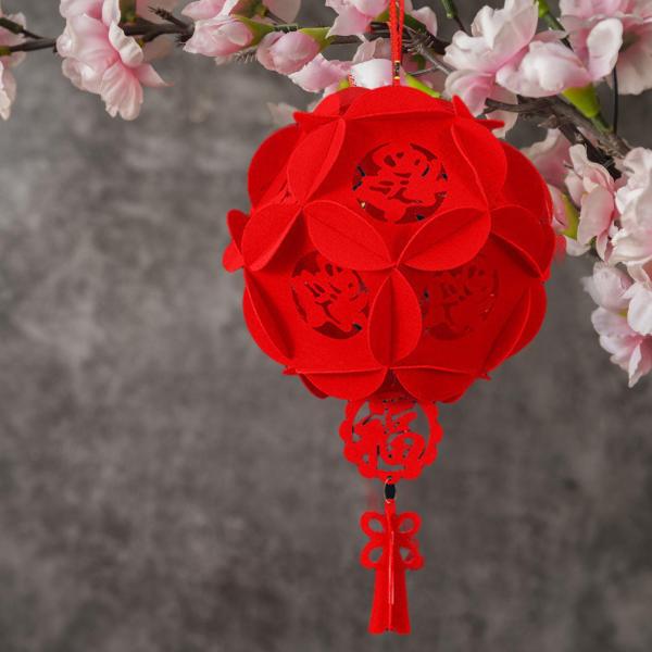 中国の新年ランタン幸運の赤い紙の装飾 2024 パーティー誕生日赤 fu