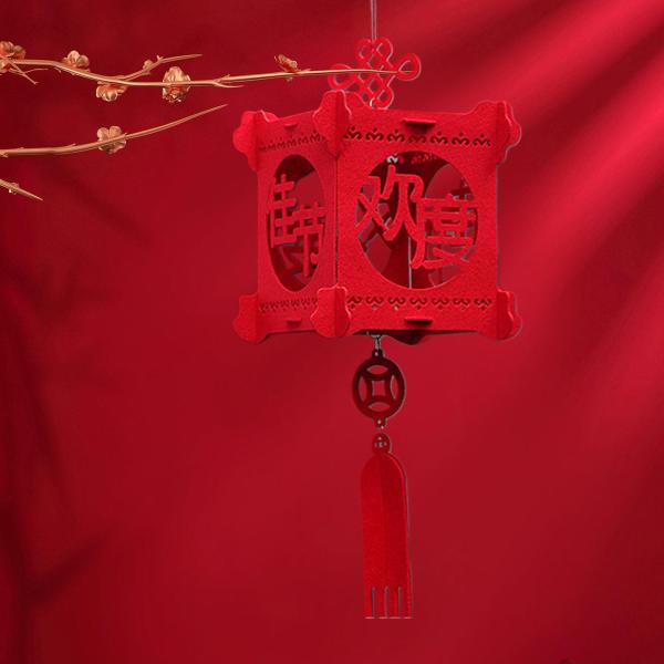中国のランタン装飾キューブフェルトランタン家庭用結婚式屋内屋外スタイル E