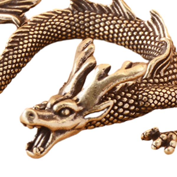 真鍮ドラゴン置物ミニチュア本棚動物コレクション装飾品富ウェディングギフト座っている真鍮工芸品ドラゴン像