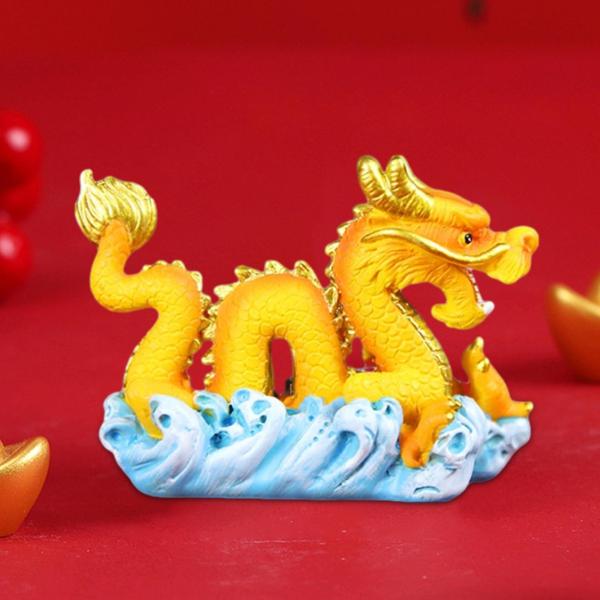 ミニチュアドラゴン置物飾りフィギュアドラゴン像中国の新年の装飾新築祝い本棚車のダッシュボード