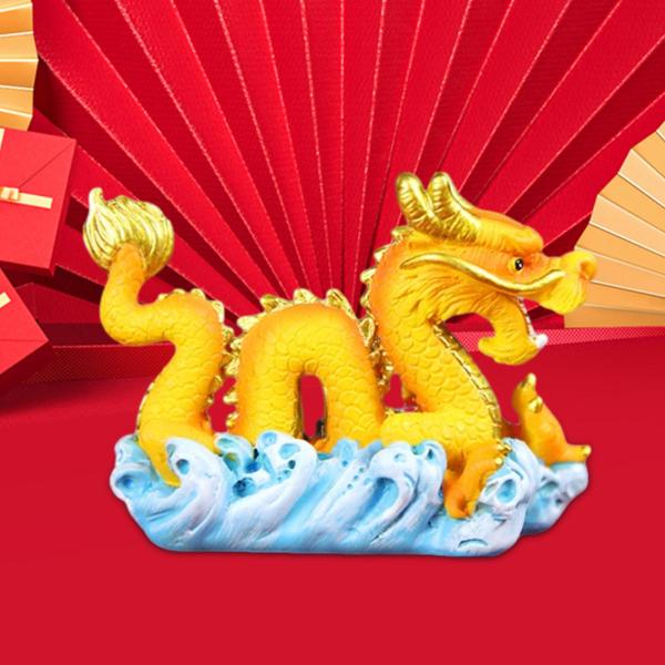 ミニチュアドラゴン置物飾りフィギュアドラゴン像中国の新年の装飾新築祝い本棚車のダッシュボード