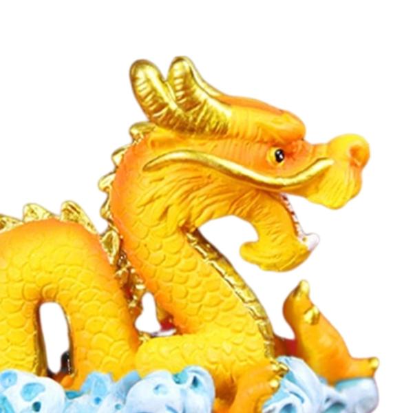 ミニチュアドラゴン置物飾りフィギュアドラゴン像中国の新年の装飾新築祝い本棚車のダッシュボード
