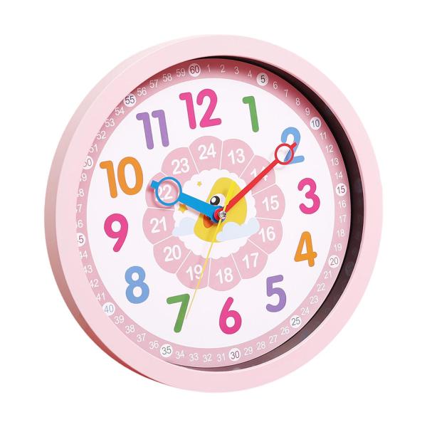 子供用壁掛け時計時間を知らせる教育時計子供たちが時間を言いやすくするのに役立ちます、子供部屋のリビングルーム用のサイレント装飾時計｜stk-shop｜02