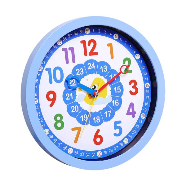 子供用壁掛け時計時間を知らせる教育時計子供たちが時間を言いやすくするのに役立ちます、子供部屋のリビングルーム用のサイレント装飾時計｜stk-shop｜03