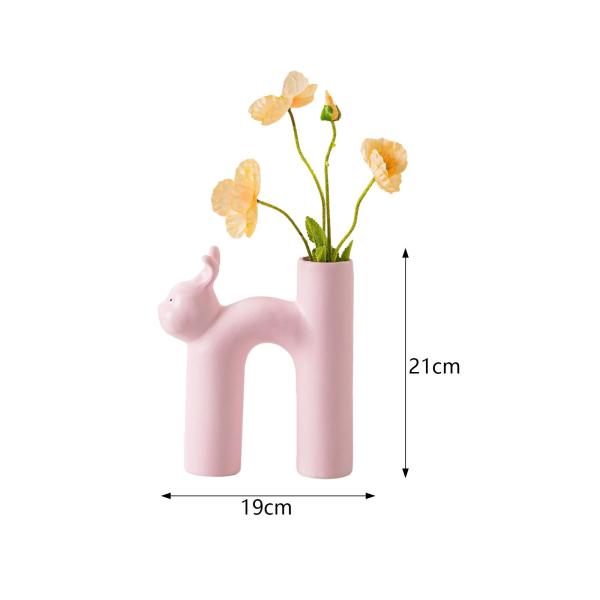 セラミック花瓶デスクプランターオフィスドライフラワーホルダー家庭用植木鉢ピンク
