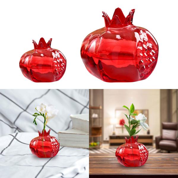 ザクロ形の花瓶パーティー屋内植物ガラス水耕植木鉢 6.2 センチメートル x 5.5 センチメートル