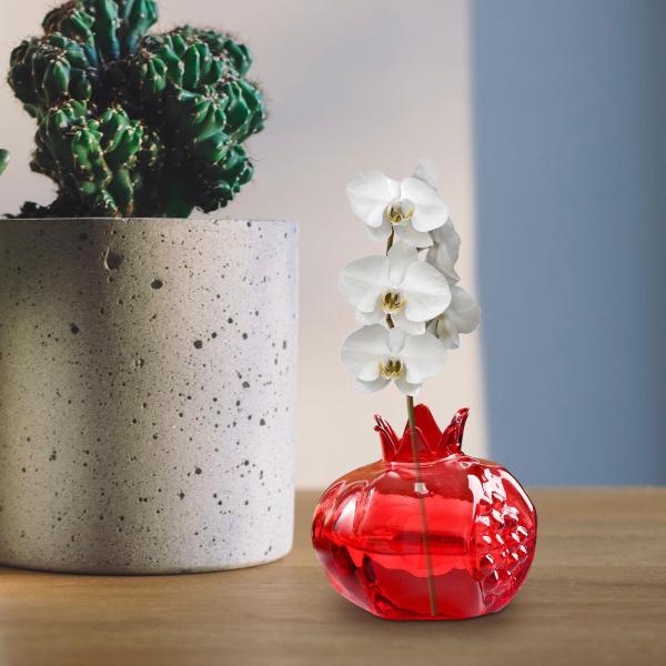 ザクロ形の花瓶パーティー屋内植物ガラス水耕植木鉢 6.2 センチメートル x 5.5 センチメートル