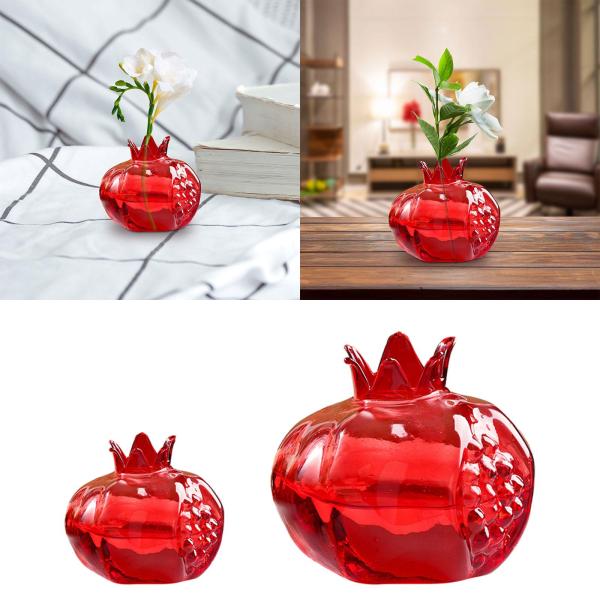 ザクロ形の花瓶パーティー屋内植物ガラス水耕植木鉢 6.2 センチメートル x 5.5 センチメートル