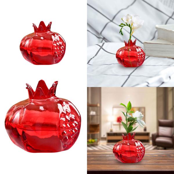 ザクロ形の花瓶パーティー屋内植物ガラス水耕植木鉢 6.2 センチメートル x 5.5 センチメートル