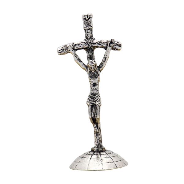 金属十字架クロスベース高さ8.1センチメートルカトリック装飾キリスト教のテーブル装飾ダイニングテーブル、暖炉ポータブル｜stk-shop｜03