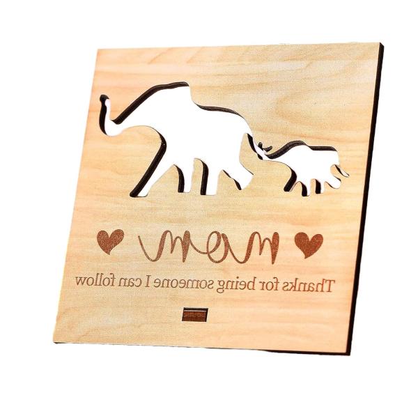 木製プラーク 木製装飾サイン、ママサイン 母の日ギフト、象の家の装飾用母の日サイン ママミイラ誕生日プレゼント