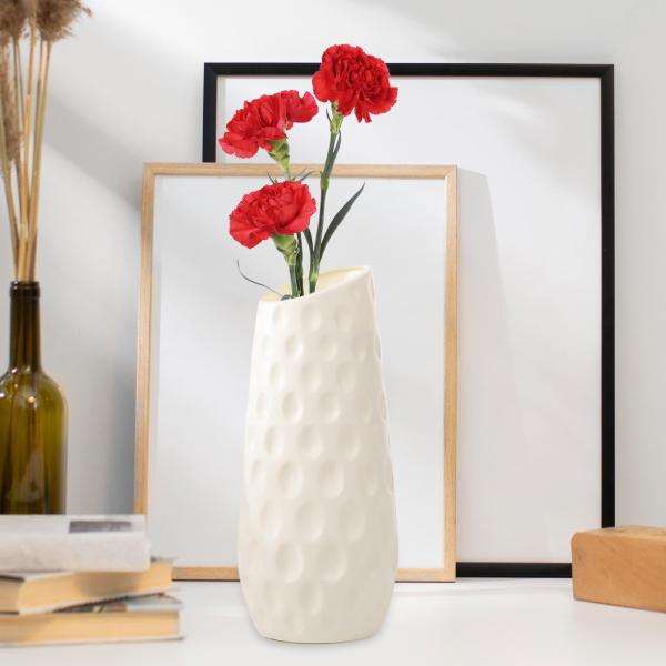 プラスチック製の花瓶 デスクトップ フラワーアレンジメント ホリデー 本棚 キッチン用 ホワイト