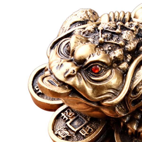 樹脂製ミニ中国幸運のお金カエル像 玄関卓上用 軽量 5.6x4.5x2.8cm